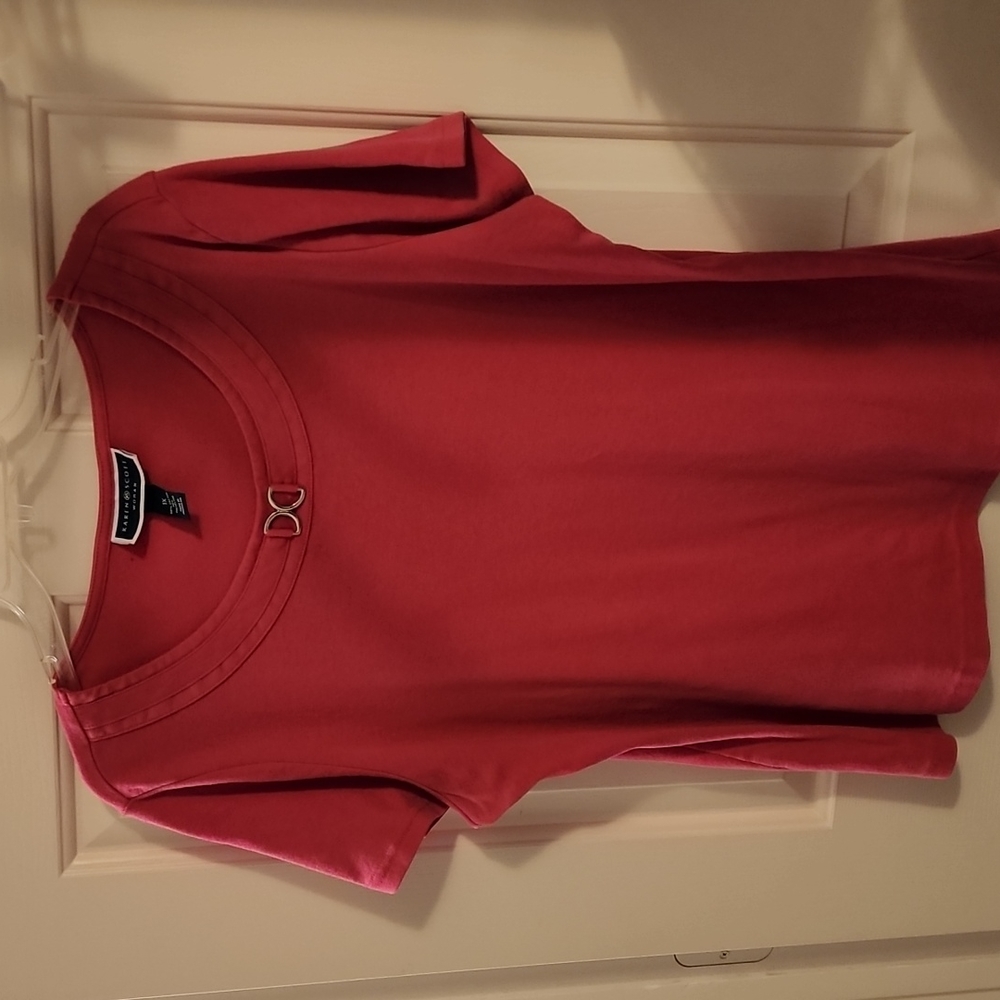 Karen Scott Pink Tee-sz 1X